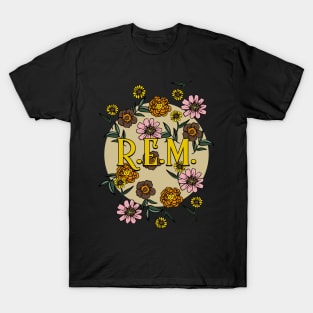 REM Name Personalized Flower Retro Floral 80s 90s Name Style T-Shirt